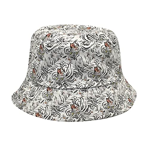 Rpporm Fischerhut Herren Sommer Damen Einseitig bedruckter Blumentopf-Hut-Muster-Fischerhut Studentinnen-Freizeit-Sonnenschutz-Hut Kiffer Hut von Rpporm