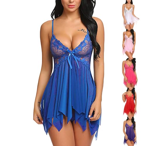 Rpporm Negligee Damen Nachtwäsche Babydoll Dessous Spitze V-Ausschnitt Sexy Nachthemd Lingerie Schlafshirt Nachtkleid Frau Sleepwear von Rpporm