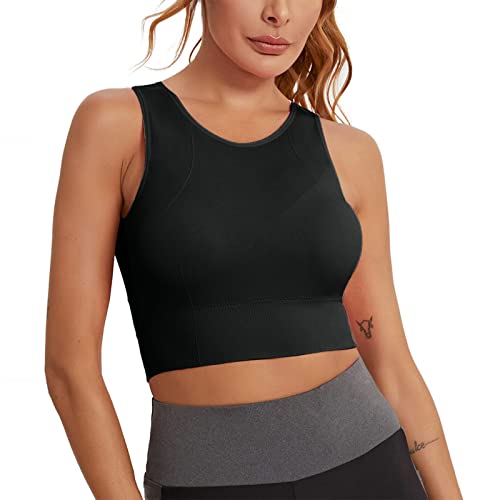 Rpporm Sport BH Damen Push Up Starker Halt Große Brüste Rückenfrei Sport Bustier Damen Nahtlose Joggen Yoga Fitness Bra Cross Back Cropped Top von Rpporm