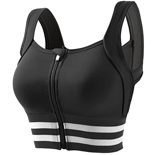 Rpporm Sport BH Damen Starker Halt Vorderverschluss Ohne Bügel Große Brüste Rückenfrei Gepolstert Push Up BH Bra Top für Fitness Training Lauf Joggen Yoga von Rpporm