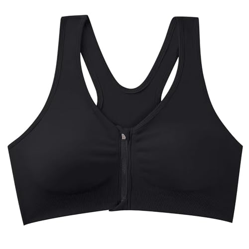 Sport BH Vorne Verschließbar Große Größen Ohne Bügel Starker Halt Workout Yoga Bra Gym Sport BH Mit Reißverschluss Damen Fitness Push Up Gepolstert von Rpporm