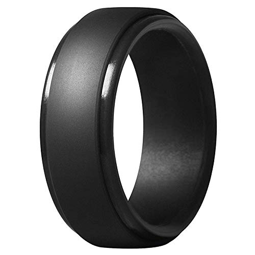 Weiche Persönlichkeit Metallic Hochzeitsgeschenk Doppelring Herren Silikon Schmuck Ringe Ringe EIN Leben An Deiner Ringe (Black, 10) von Rpporm