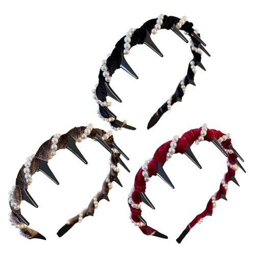 Party-Stirnband, eleganter Stil, 15 x 16 x 2 cm, Perlen-Haarband für Mädchen, Zahngriff, komfortables Design, für Schule, Arbeit, Partys oder Abendveranstaltungen von Rproonay
