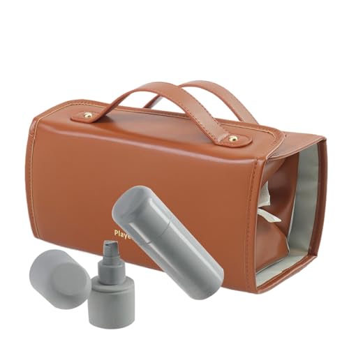 Makeup Brush Holder Travel, Cosmetic Bags with Removable Clear Compartments, Travel Toiletry Bag, PU Leather Portable Toiletry Bag, Lipstick and Lip Gloss Storage von Rqrdww