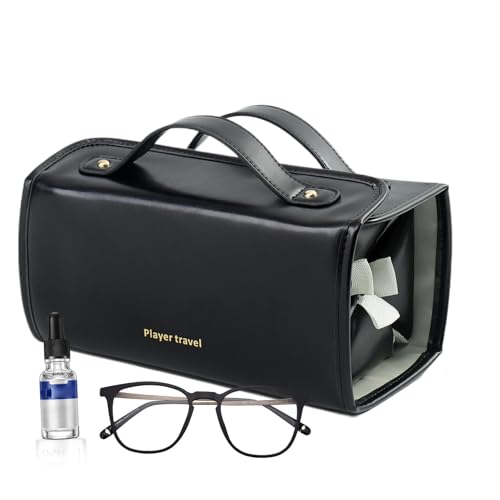 Makeup Brush Holder Travel, Cosmetic Bags with Removable Clear Compartments, Travel Toiletry Bag, PU Leather Portable Toiletry Bag, Lipstick and Lip Gloss Storage von Rqrdww