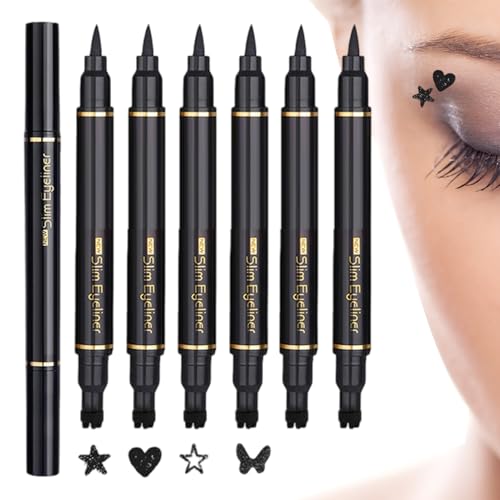 Rrlihjgu Flüssiger Eyeliner Stift,Flüssiger Eyeliner Mit Stempel-Schablonen - Lang Anhaltend & Wasserfest Für Bühne Reisen Feiern Make-up Kosmetik von Rrlihjgu