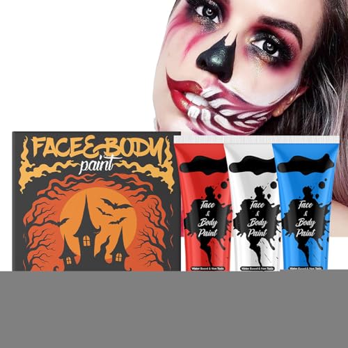 Rrlihjgu Gesichts- Und Körperfarbe - Halloween Cosplay Körperfarbe Set 3 Teile | Wasserdichte Cosplay Accessoires & Abwaschbare Gesichtsbemalung Für Kostüme Rrlihjgu Gesichts- Und Körperfarbe - Halloween Cosplay Körperfarbe Set 3 Teile | Wasserdichte Cosplay Accessoires & Abwaschbare Gesichtsbemalung Für Kostüme von Rrlihjgu