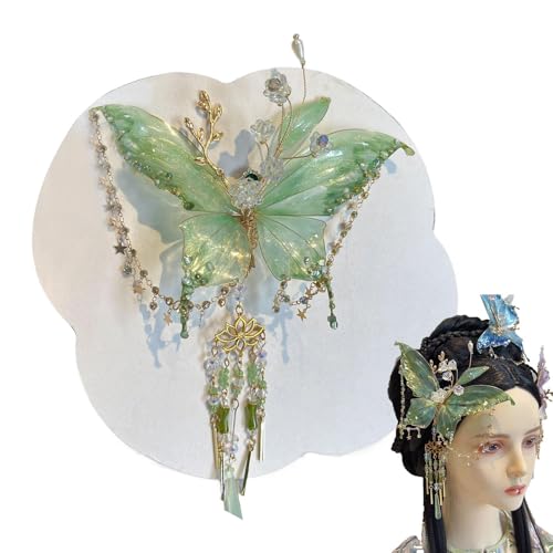 Rrlihjgu Haarspangen | Chinesische Haarnadel | Glänzende Rosenseide Schleife Kopfschmuck für Jugendliche Mädchen Tanz Cosplay Ball Fest Hochzeit von Rrlihjgu