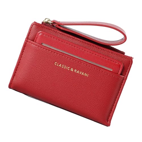 Rrlihjgu Kurze Geldbörse mit Reißverschluss, Geldbörse mit Handschlaufe, multifunktionale Geldbörse | Multifunktionale Geldbörse mit großer Kapazität, Weinrot, Se référer au descriptif, Siehe von Rrlihjgu