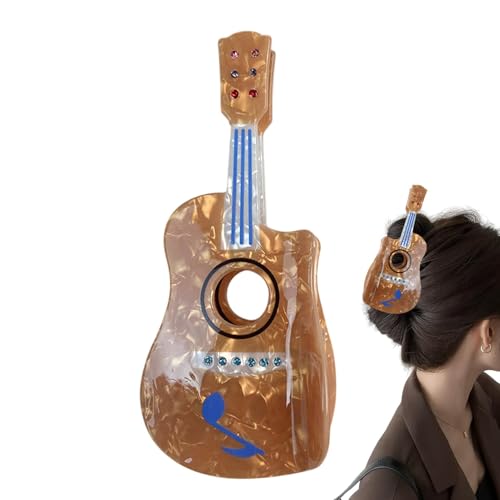 Rrlihjgu Lustige Gitarren-Haarspange, Gitarren-Haarspange für Damen, modische Haarspangen, starker Halt, Dutt, Pferdeschwanz, Haarklammern von Rrlihjgu