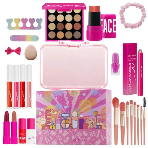 Rrlihjgu Make-up-Set | 26 Teile Lidschatten Palette Rouge Stick Lippenstift Set,Wasserfestes Set Für Hochzeit Theater Fotoshooting von Rrlihjgu