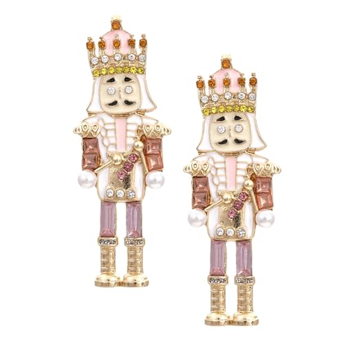 Rrlihjgu Nussknacker-Ohrringe für Damen, Weihnachts-Nussknacker-Ohrringe – Nussknacker-Ohrringe aus Metall | emaillierte Ohrringe für den Urlaub Nussknacker, Schmuck von Rrlihjgu