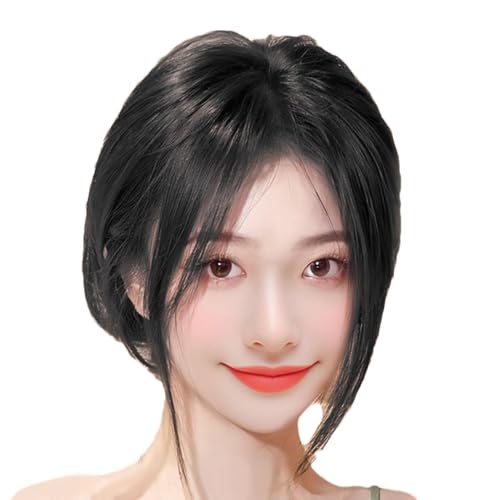 Rrlihjgu Perücke für die Stirn, Perücke mit 8 Zeichen, Perücke für Damen, mit Fransen auf der Stirn, dünner werdendes und atmungsaktives graues Kunsthaar von Rrlihjgu