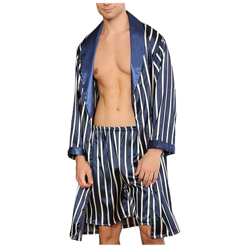 Rrongwn Bademantel Herren Leichter Herren Bademantel Morgenmantel Kimono Sauna Bademantel Saunamantel Herren Leichter Waffelpiqué-Bademantel Weicher Langer Bademäntel Männer Nachtwäsche Pyjama von Rrongwn