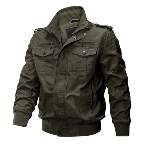 Rrongwn Bomberjacke Herren Camouflage Jacke Multi Taschen Armeejacke Army Feldjacke Outdoor Übergangsjacke Atmungsaktiv Leichte Jacke Militär Armee Fliegerjacke Winddichte Freizeitjacke Outwear von Rrongwn