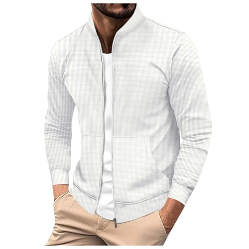 Rrongwn College Jacke Herren Waffel Karo Langarm Freizeitjacke Lässig Übergangsjacke Herbst Frühling Bomber Jack Baumwolle Slim Fit Fliegerjacke Leichte Pilotenjacke Lässige College Blouson Rrongwn College Jacke Herren Waffel Karo Langarm Freizeitjacke Lässig Übergangsjacke Herbst Frühling Bomber Jack Baumwolle Slim Fit Fliegerjacke Leichte Pilotenjacke Lässige College Blouson von Rrongwn