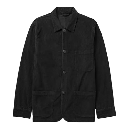 Rrongwn Cordjacke Herren Vintage Langarm Freizeithemd Männer Jacke Regular Fit Button Up Hemdjacke Revers Übergangsjacke Leicht Freizeitjacke Cargo Outdoorjacke Baumwolle Einfach Windjacke von Rrongwn