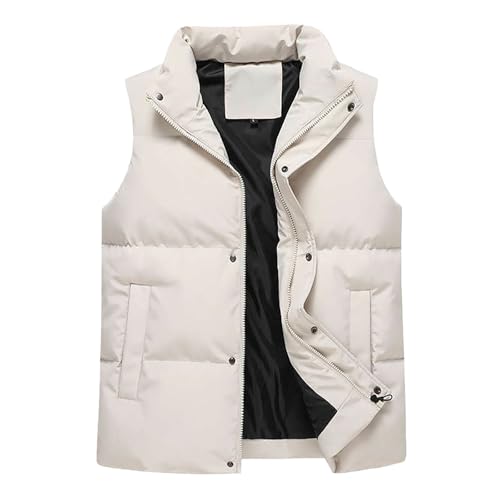 Rrongwn Daunenweste Herren Casual Leicht Steppweste Dünne Freizeitweste Warme Outdoor Winterweste Mit Taschen Winter Warme Outdoor Weste Warme Ärmellose Outdoorjacke von Rrongwn