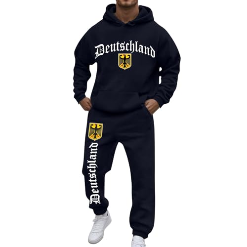 Rrongwn Deutschland Jogginganzug Bundeswehr Hoodie Und Jogginghosse Sport Kapuzenpullover Set Casual Sportbekleidung Freizeitanzug Baggy Tracksuit Langärmeliges Hausanzug Streetwear von Rrongwn