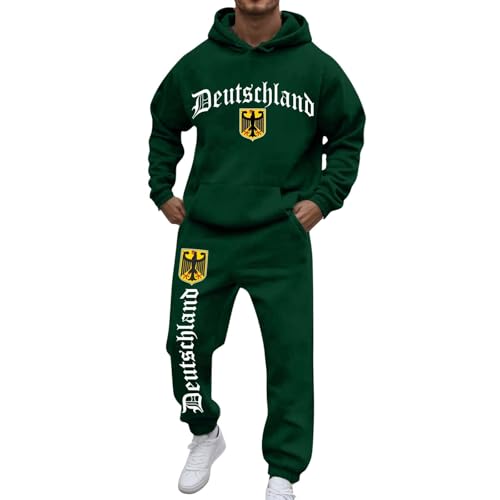 Rrongwn Deutschland Jogginganzug Bundeswehr Hoodie Und Jogginghosse Sport Kapuzenpullover Set Casual Sportbekleidung Freizeitanzug Baggy Tracksuit Langärmeliges Hausanzug Streetwear von Rrongwn