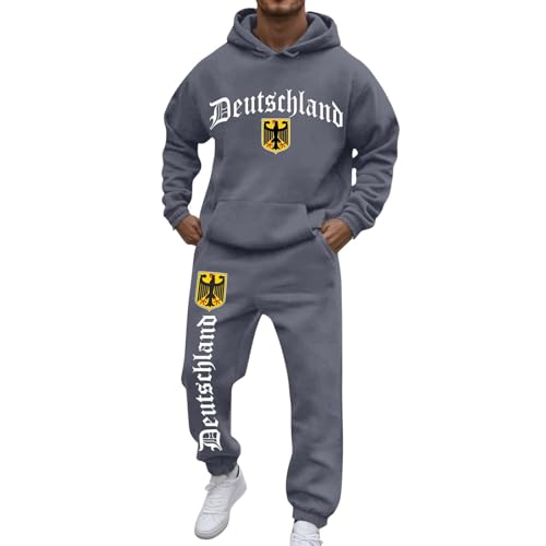Rrongwn Deutschland Jogginganzug Bundeswehr Hoodie Und Jogginghosse Sport Kapuzenpullover Set Casual Sportbekleidung Freizeitanzug Baggy Tracksuit Langärmeliges Hausanzug Streetwear von Rrongwn