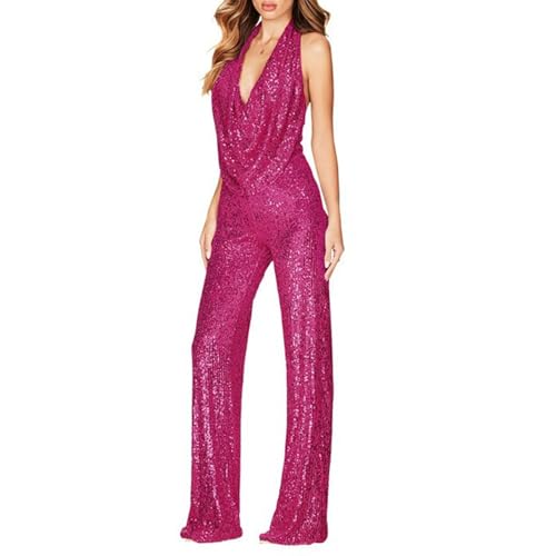 Rrongwn Glitzer Kleid Damen Paillettenkleid Lang Sparkly Long Minikleider Spaghettiträger Abendkleider Glitzerndes Cocktailkleid Knielang Silvesterkleid V-Ausschnitt Pailletten Cocktailkleid von Rrongwn