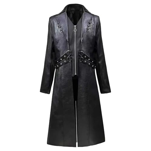 Rrongwn Halloween Leaderjacke Herren Mittelalter Ledermantel Gothic Leader Jacke Steampunk Lang Mantel Viktorianischen Cosplay Trenchcoat Viktorianische Mäntel Uniform Cosplay Kostüm Rrongwn Halloween Leaderjacke Herren Mittelalter Ledermantel Gothic Leader Jacke Steampunk Lang Mantel Viktorianischen Cosplay Trenchcoat Viktorianische Mäntel Uniform Cosplay Kostüm von Rrongwn