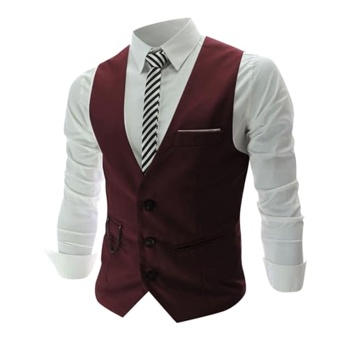 Rrongwn Herren Anzugweste Herringbone Elegant Sportlich Grau für Hochzeit und Outdoor von Rrongwn