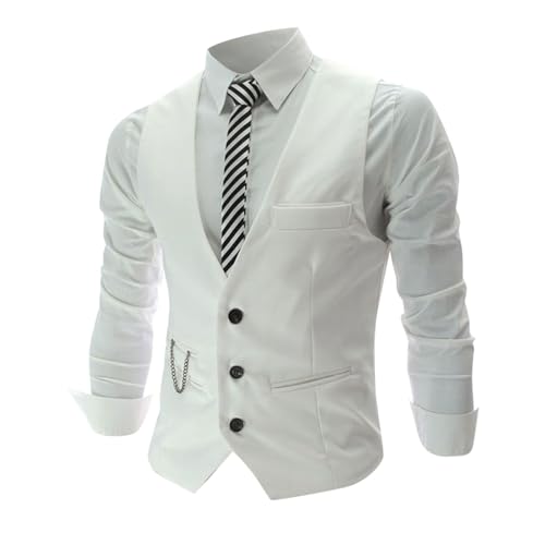 Rrongwn Herren Anzugweste Herringbone Weste Hochzeit Weste Herren Anzug Grau Weste Elegant Sportlich Weste Elegant Sportlich Herrenwesten Sportlich Elegant Outdoor von Rrongwn
