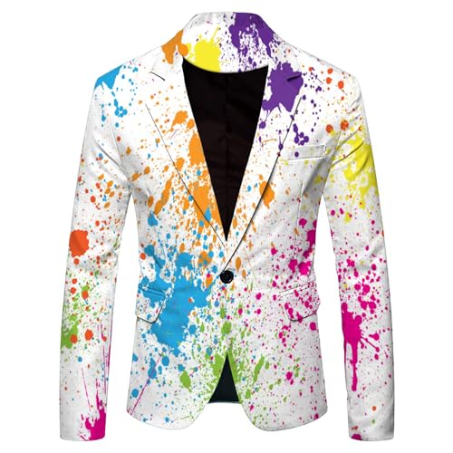Rrongwn Herren Blazer Langarm Bunt Sakko Anzugjacket Funky Anzug Suit Neon Farbigen Blazer Sakko LGBT Pride Stolzmonat Jackett Abschlussball Karneval Kostüm Männer Stylish Jackets Rrongwn Herren Blazer Langarm Bunt Sakko Anzugjacket Funky Anzug Suit Neon Farbigen Blazer Sakko LGBT Pride Stolzmonat Jackett Abschlussball Karneval Kostüm Männer Stylish Jackets von Rrongwn