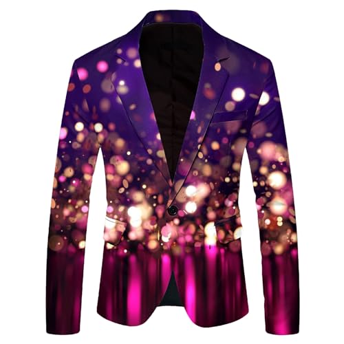 Rrongwn Herren Blazer Langarm Bunt Sakko Anzugjacket Funky Anzug Suit Neon Farbigen Blazer Sakko LGBT Pride Stolzmonat Jackett Abschlussball Karneval Kostüm Männer Stylish Jackets von Rrongwn