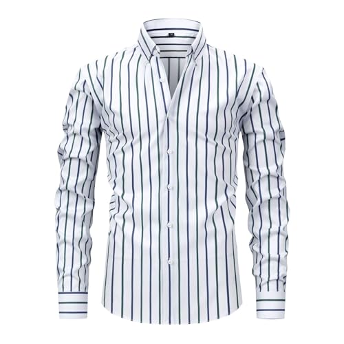 Rrongwn Herren Hemd Langarm Gestreifte Freizeithemden Knopfleiste Business Langarmhemd Baumwolle Westernhemd Regular Fit Herrenhemd Klassisch Stretch Businesshemd Mode Streetwear Rrongwn Herren Hemd Langarm Gestreifte Freizeithemden Knopfleiste Business Langarmhemd Baumwolle Westernhemd Regular Fit Herrenhemd Klassisch Stretch Businesshemd Mode Streetwear von Rrongwn