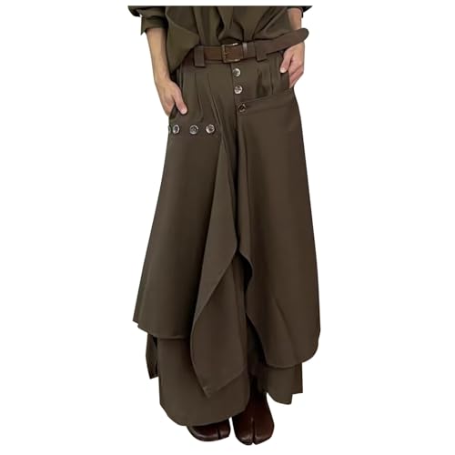 Rrongwn Herren Hose Rock Unregelmäßige Traditioneller Rock Kendo Samurai Rock Unregelmäßiger Saum Kilt Japanischer Stil Samurai Hakama Rock Große Größen Herrenhose Baggy Freizeithose von Rrongwn
