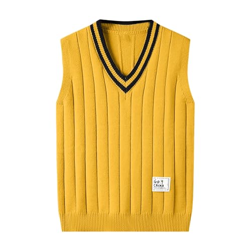 Rrongwn Herren West Ärmellose Pullunder Lässige Feinstrick Pulloverwestee Regular Fit Strickweste Männer Klassisch Wollweste Klassische Business Weste Slim Fit Pullover Pullover Strickjacken Tanktops von Rrongwn