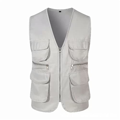 Rrongwn Herren Weste Outdoor Sommer Outdoor Weste Angeln Weste ärmellos Freizeit Jagd Herrenwesten Trekking Wander Weste Reporterwesten Safari Weste mit Vielen Taschen Leichte Funktionale Arbeitsweste von Rrongwn