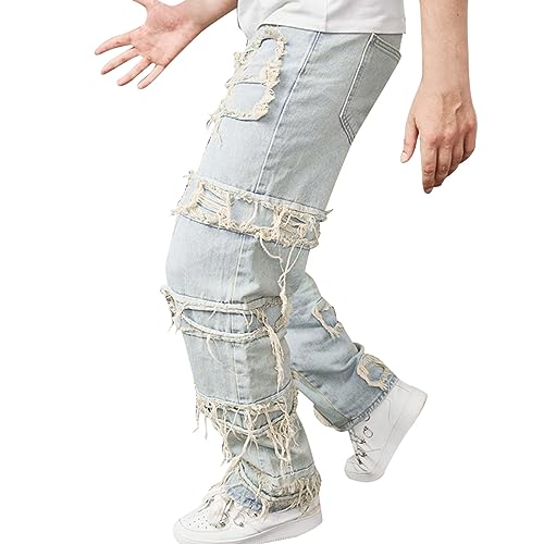 Rrongwn Jeans Herren Regular Fit Destroyed Stretch Jeans Slim Fit Mode Jeans Skinny Ripped Hip Hop Hose Mit Löchern Für Männer Reißverschluss Jeans Coole Schwarze Vintage Freizeithose Rrongwn Jeans Herren Regular Fit Destroyed Stretch Jeans Slim Fit Mode Jeans Skinny Ripped Hip Hop Hose Mit Löchern Für Männer Reißverschluss Jeans Coole Schwarze Vintage Freizeithose von Rrongwn