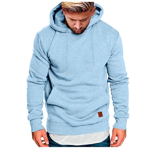 Rrongwn Kapuzenpullover Herren Langarm Hoodie Herren Warm Pullover mit Kapuze Casual Kapuzenjacke Hoodie Baumwolle Sweatshirt Kordelzug Hoody mit Tasche von Rrongwn