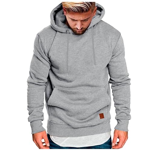 Rrongwn Kapuzenpullover Herren Langarm Hoodie Herren Warm Pullover mit Kapuze Casual Kapuzenjacke Hoodie Baumwolle Sweatshirt Kordelzug Hoody mit Tasche von Rrongwn
