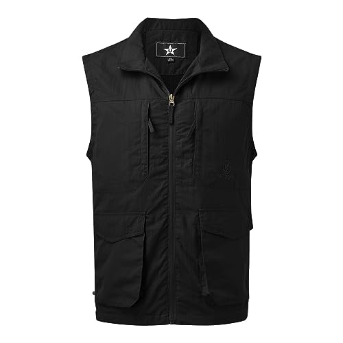 Rrongwn Leichte Weste Herren Sommer Ärmellose Weste mit Vielen Taschen Freizeit Jagd Herrenwesten Sommer Camping Multifunktionsweste Schnelltrocknend Ärmellos Jacke Fotografie Hundesport Weste von Rrongwn