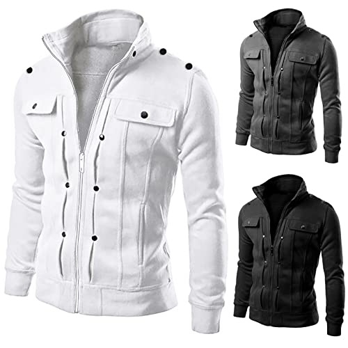 Rrongwn Mantel Herren Winter Übergangsjacke Wärme Bomberjacke Zipper mit Stehkragen Winterparka Wärme Modern Arbeits Herbst Jacke Arbeitsjacke von Rrongwn