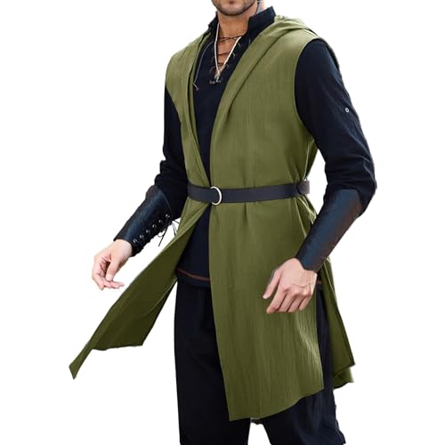 Rrongwn Mittelalter Ritter Tunika Gothic Waffenrock Kreuzritter Tempelritter Fasching LARP Cospaly Halloween Partys Kostüm von Rrongwn