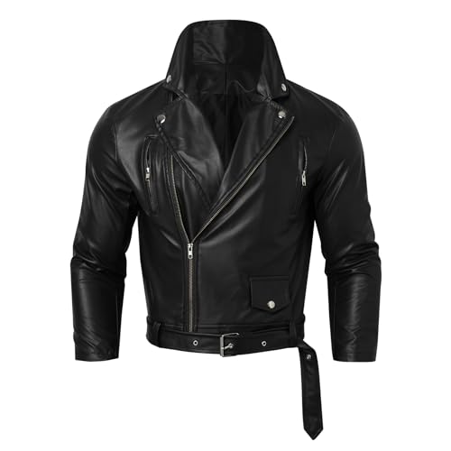 Rrongwn Motorrad Lederjacke Retro Chopper Rockerjacke Touring Motorradjacke Mit Original Biker Rüstung Leder Mit Rautensteppung - Motorrad Mit Original Biker Rüstung Rrongwn Motorrad Lederjacke Retro Chopper Rockerjacke Touring Motorradjacke Mit Original Biker Rüstung Leder Mit Rautensteppung - Motorrad Mit Original Biker Rüstung von Rrongwn
