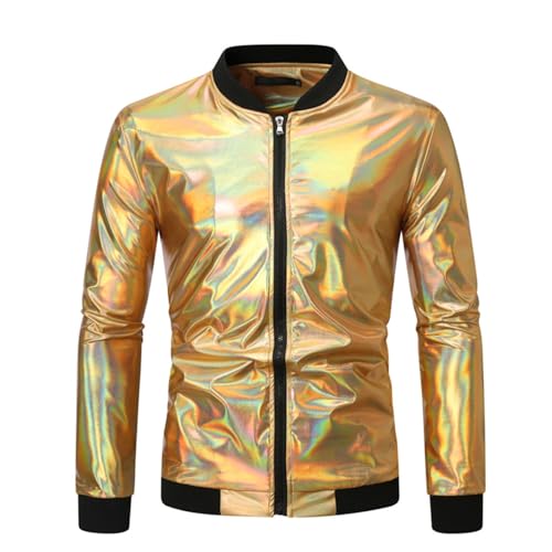 Rrongwn Pailletten Jacke Herren Metallic Nachtclub Baseball Bomberjacke 70Er Disco Party Kostüm Stehkragen Freizeitjacke Klassische Blouson Jacke Leichte Pilotenjacke Mode Fliegerjacke Rrongwn Pailletten Jacke Herren Metallic Nachtclub Baseball Bomberjacke 70Er Disco Party Kostüm Stehkragen Freizeitjacke Klassische Blouson Jacke Leichte Pilotenjacke Mode Fliegerjacke von Rrongwn