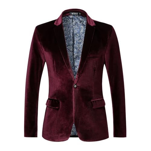 Rrongwn Sakko Herren Regular Fit Samt Anzugjacke Modern Stretch Anzüge Slim Fit Hochzeit Smoking Festliche Sakko Business Blazer Warme Herrensakko Locker Mantel Klassisch Freizeit Coat von Rrongwn