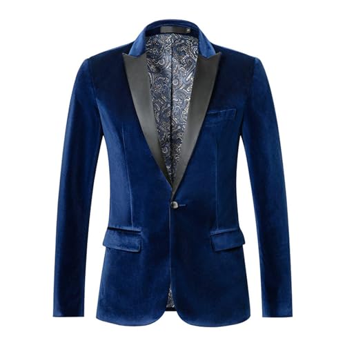 Rrongwn Sakko Herren Regular Fit Samt Anzugjacke Modern Stretch Anzüge Slim Fit Hochzeit Smoking Festliche Sakko Business Blazer Warme Herrensakko Locker Mantel Klassisch Freizeit Coat von Rrongwn
