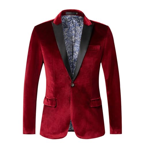Rrongwn Sakko Herren Regular Fit Samt Anzugjacke Modern Stretch Anzüge Slim Fit Hochzeit Smoking Festliche Sakko Business Blazer Warme Herrensakko Locker Mantel Klassisch Freizeit Coat von Rrongwn