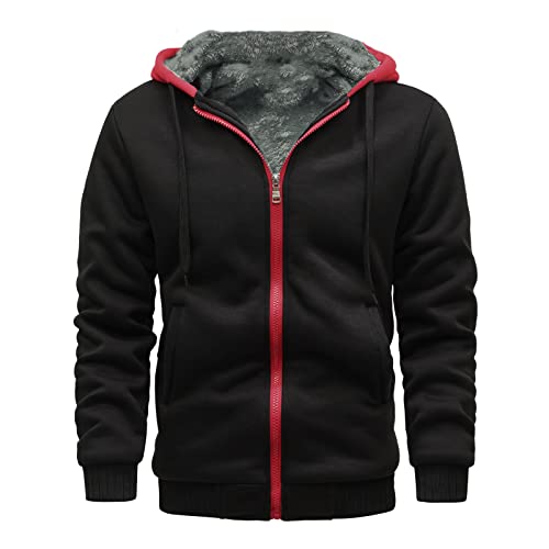 Rrongwn Sweatjacke Herren Winddichte Übergangsjacke Warm Winterjacke Herbst Winter Freizeitjacke Leichte Outdoor Coats Casual Sweatjacke Atmungsaktiv Funktionsjacke Lässige Herrenjacke von Rrongwn