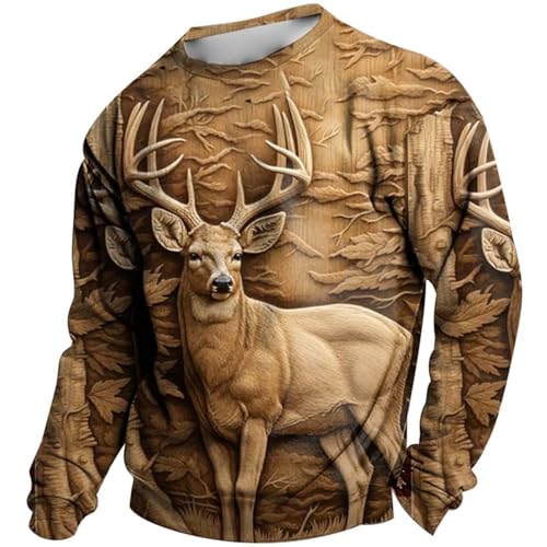 Rrongwn Sweatshirt Herren Mode Lustige Weihnachts Pullover Weihnachten Langarmshirt Slim Fit Sportshirt Leichter Baumwollpullover Regular Fit Winterpullover Passform Bequem Top von Rrongwn