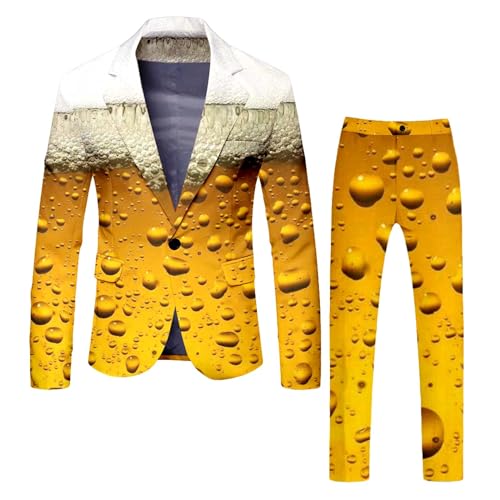 Rrongwn Trachtenset Herren Oktoberfest Herren Outfit Herrenanzug Zweiteiler 3D Drucken Bier Blazer Und Hose Faschingsferien Set Karneval Cosplay Party Kostüm Lustiger Bier Anzug Rrongwn Trachtenset Herren Oktoberfest Herren Outfit Herrenanzug Zweiteiler 3D Drucken Bier Blazer Und Hose Faschingsferien Set Karneval Cosplay Party Kostüm Lustiger Bier Anzug von Rrongwn