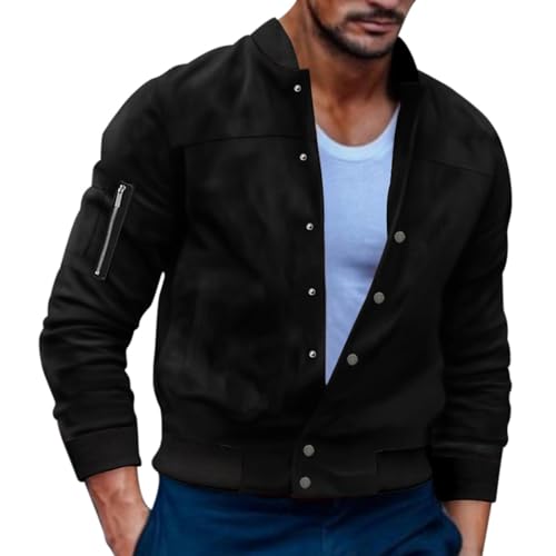 Rrongwn Übergangsjacke Herren Bequem Bomberjacke Sportlich Mode Jacke Bequem Fliegerjacke Business Männer Freizeitjacke Lässige Windjacke Leichte Outdoorjacke Outdoor Sportjacke von Rrongwn